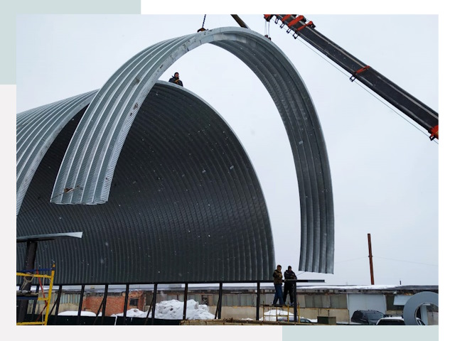 Полукруглые ангары в Канаше